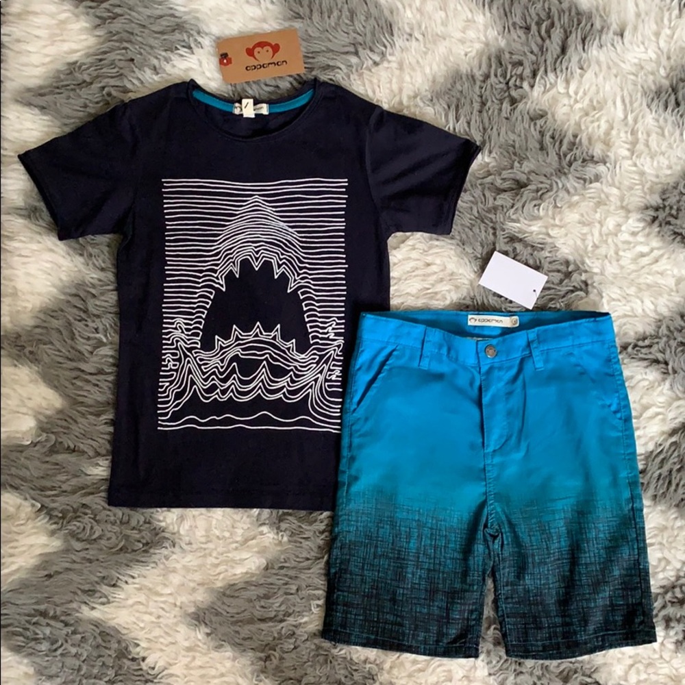 NWT Appaman Boys Graphic Tee & Hybrid Shorts Set